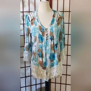 ADIVA Blue Summer Top Sz L
